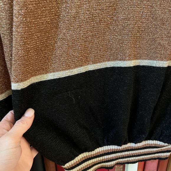 Free People Metallic XSmall Sweater Colorblock - Picture 7 of 7